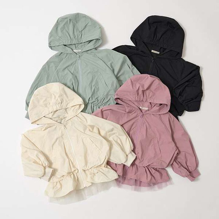 Peplum Silhouette Windbreaker,Black, medium image number 1