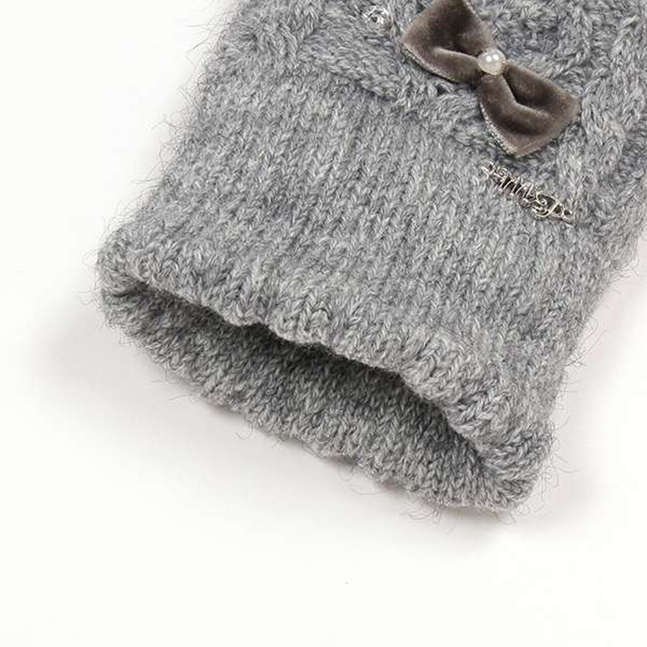 Reversible Fleece Ribbon Gloves,Light pink, large image number 2