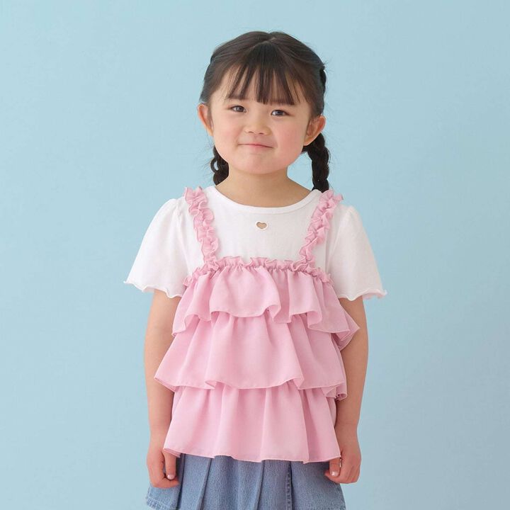 [Either Way Is Fine] UV Protection & Cool Touch Tiered Camisole Docking T-Shirt [Kids Girls],Mint, medium image number 16
