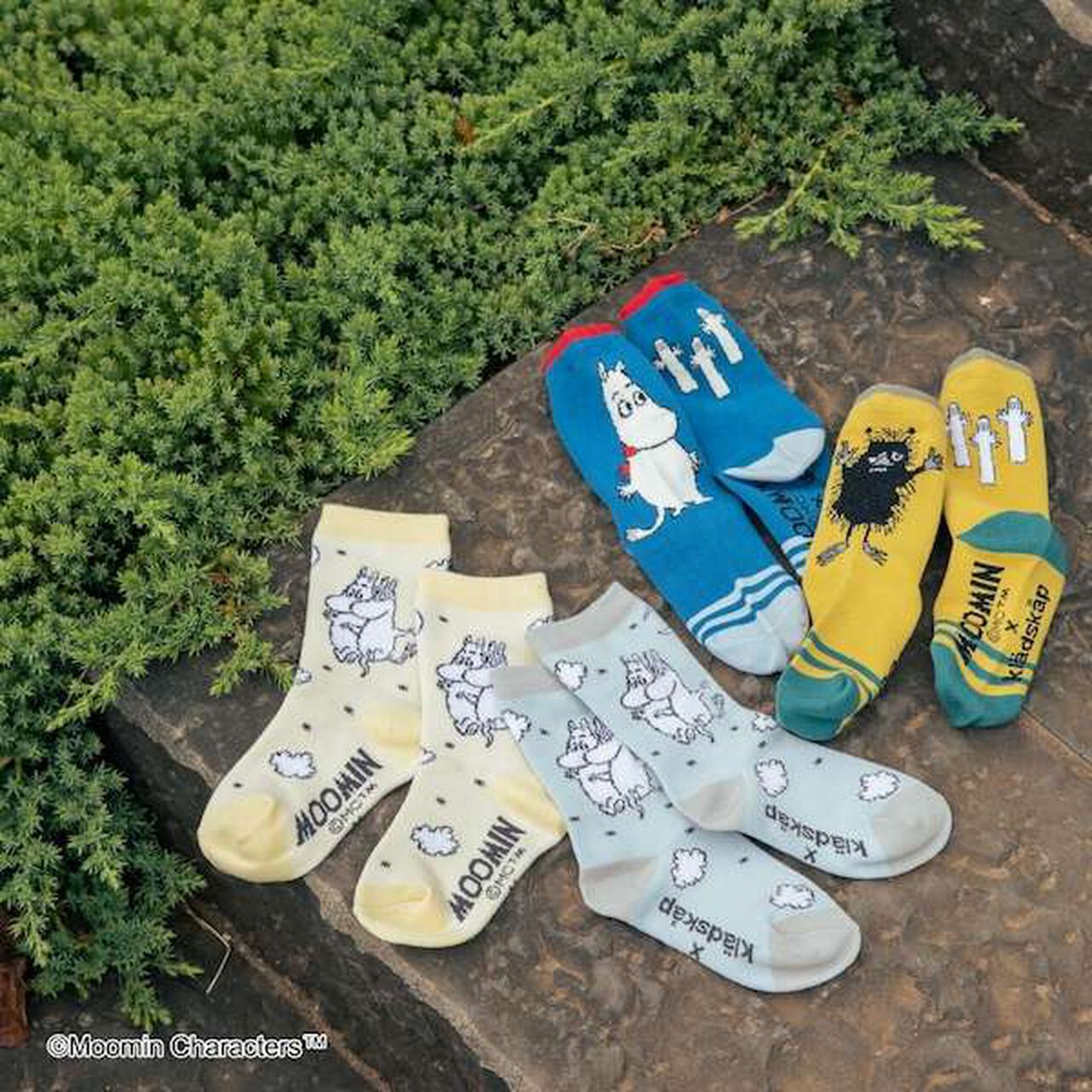 [MOOMIN] Moomin & Snorkmaiden Socks [Made in Japan],Sax blue, large image number 1
