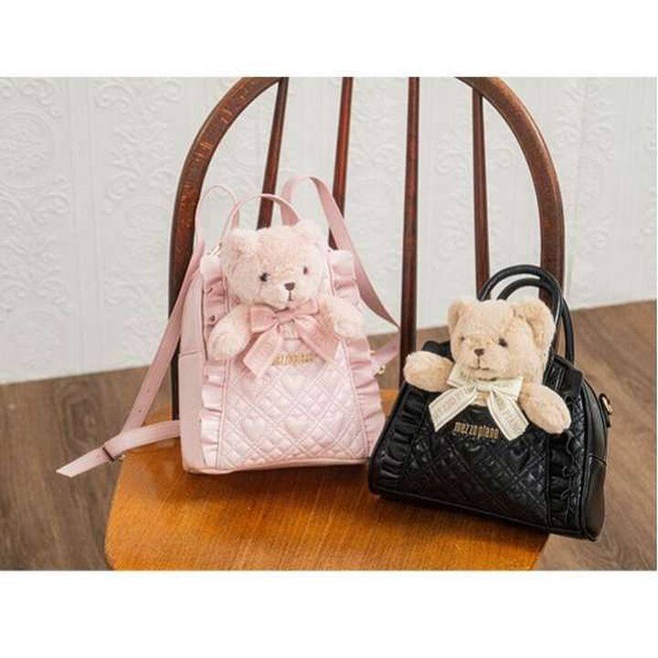 Bear Plush Toy Pass Case,Light beige, medium image number 5