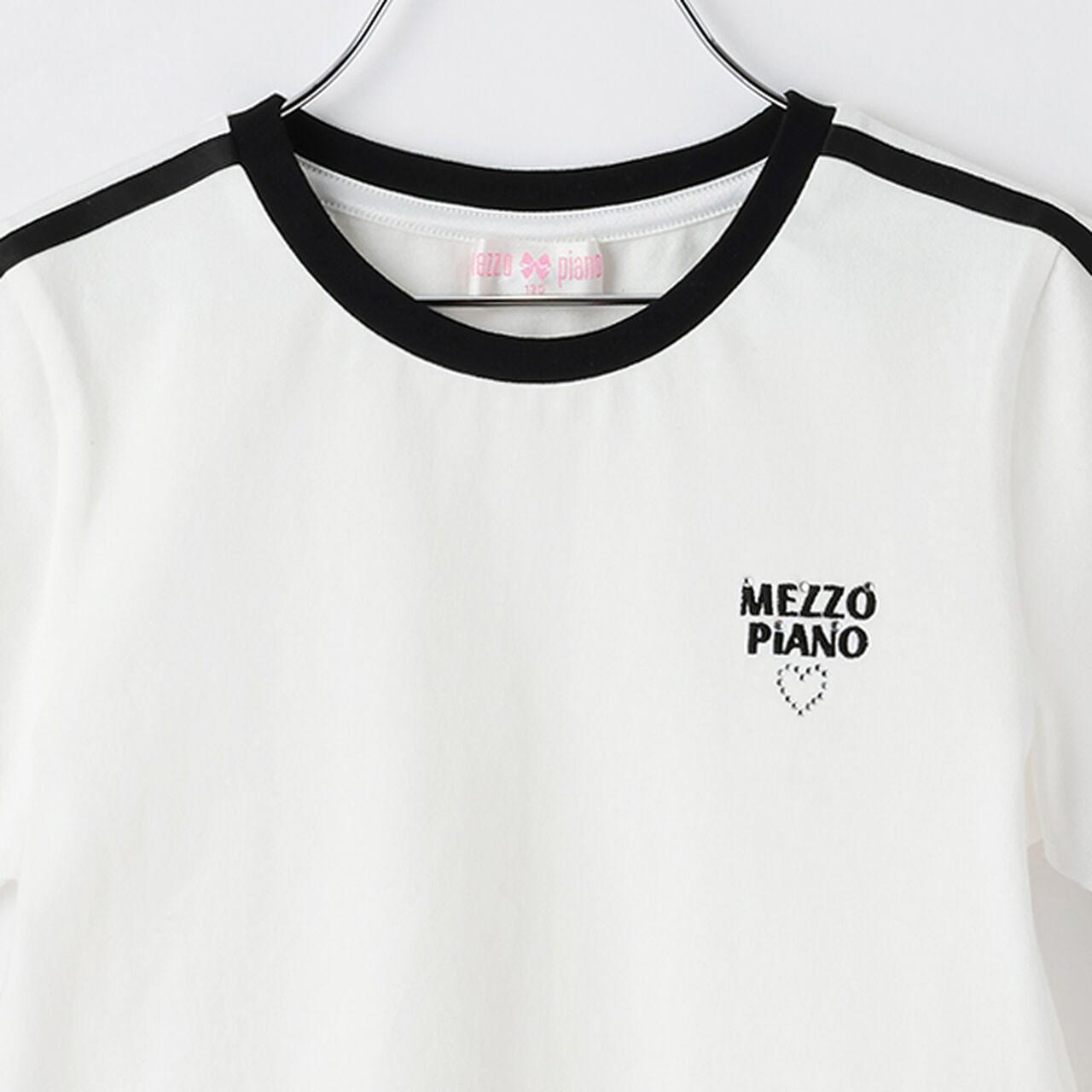 Sleeve Line Ribbon Short Sleeve T-Shirt,Pink, large image number 2