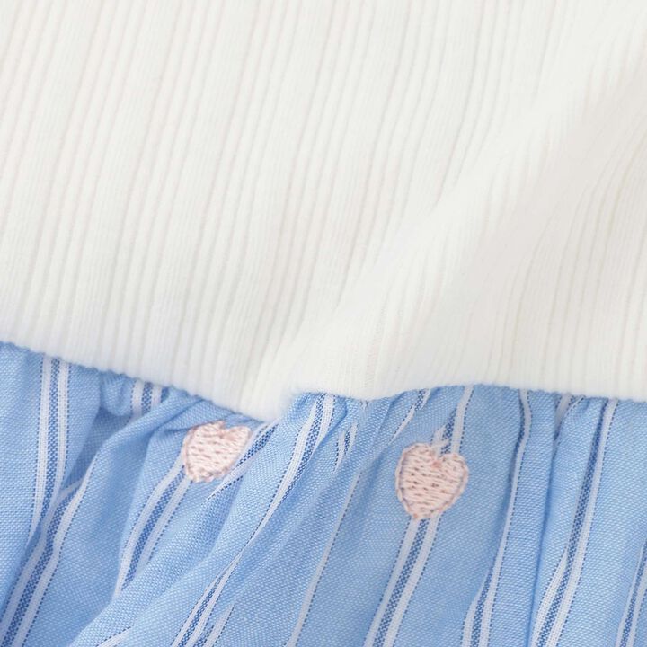 Link Heart Embroidery OP Romper,Light pink, medium image number 7