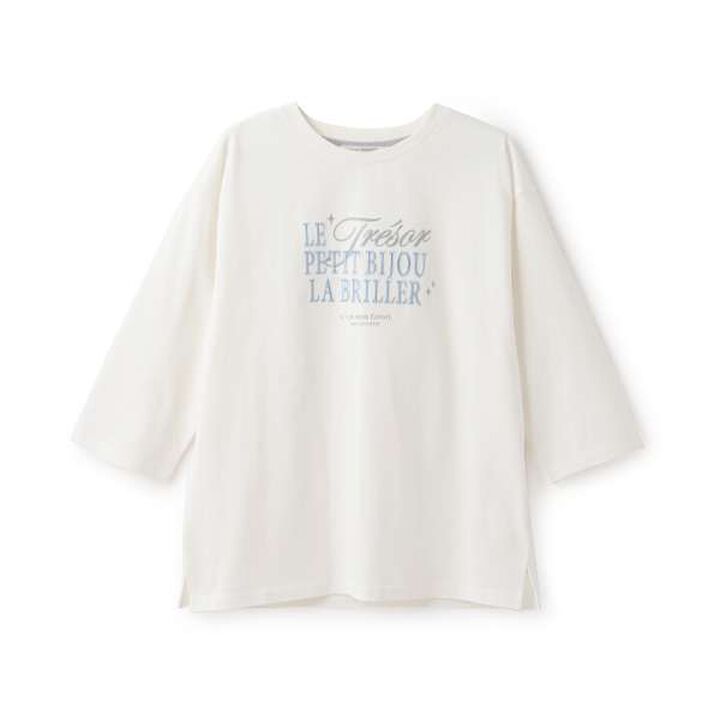 [GOOD PRICE] 6-Sleeve Logo T-Shirt,Cream, medium image number 9