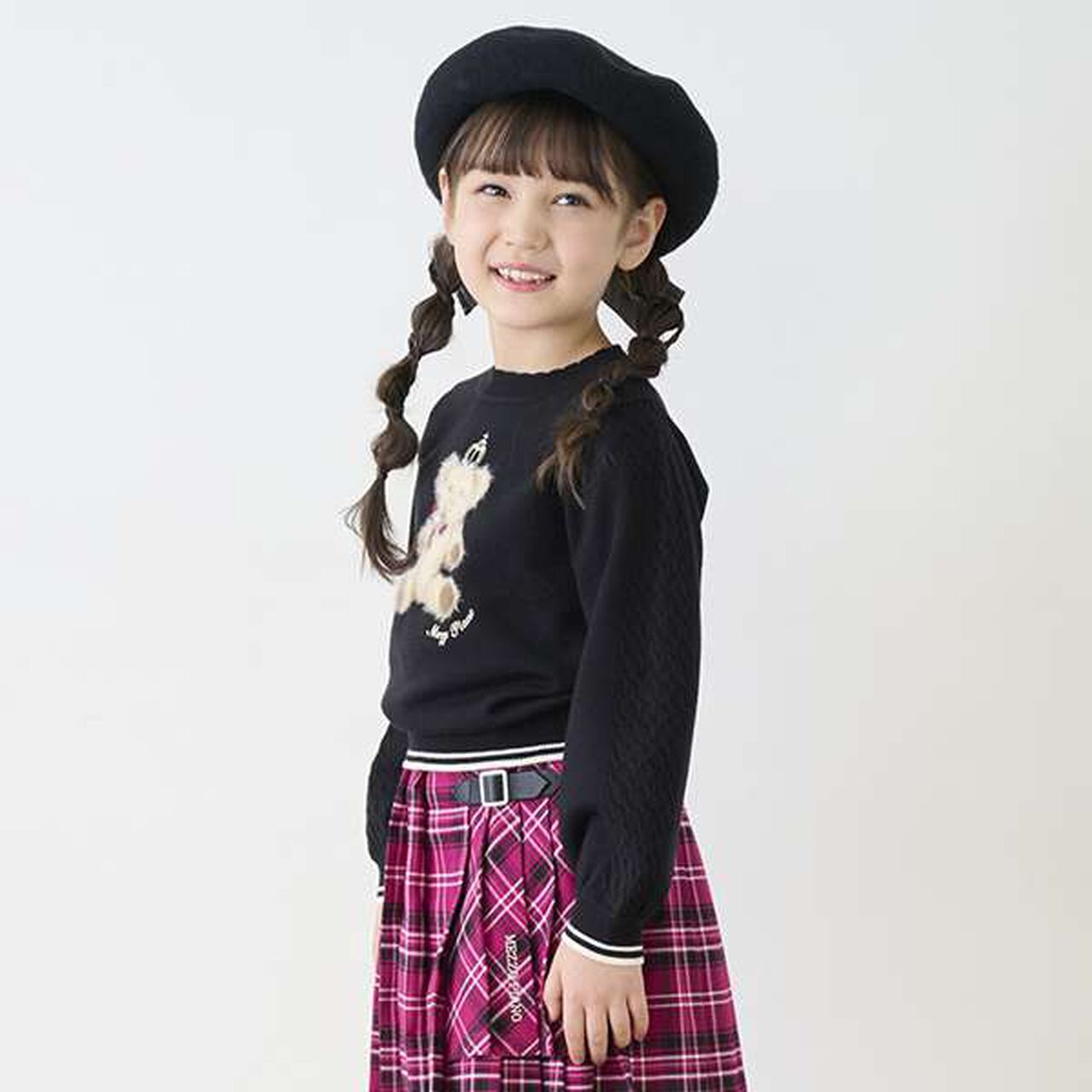 Teddy Bear Knit Pullover,Black, large image number 5