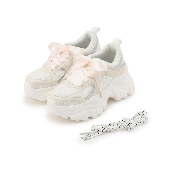 [LTXC] Waterproof Platform Dad Sneakers,Off white, medium image number 0