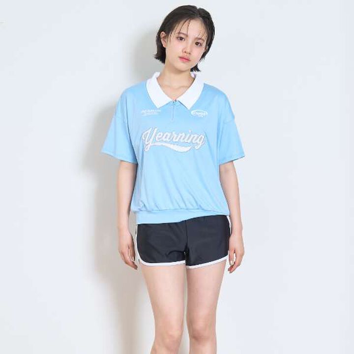 [SWIM] Half-Zip T-Shirt 3-Piece Set,Sax blue, medium image number 0