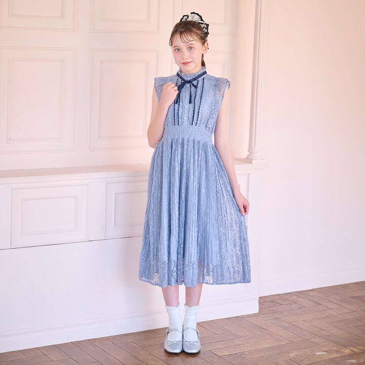 [Restock] Assorted Fabric Pleated One-Piece Dress♪,Light blue, medium image number 14