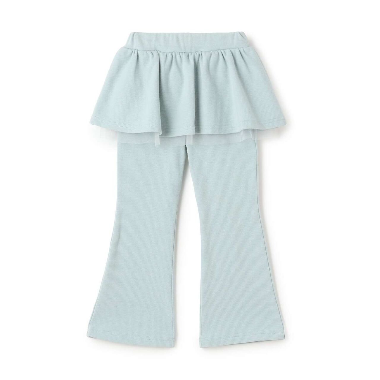 Tomo Pants with Gathered Skirt and Wool Lining Flare Pants,Mint, large image number 3