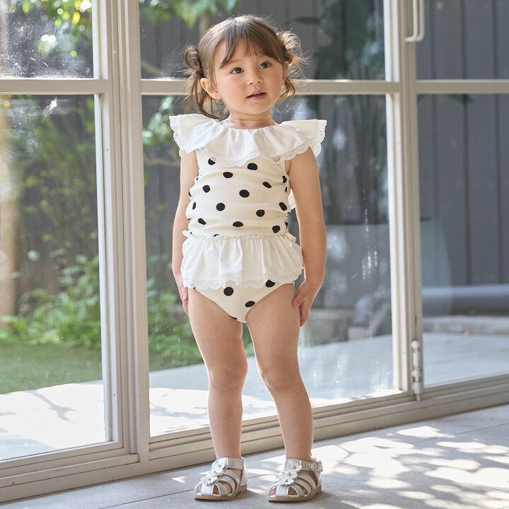 [SWIM] Dot Lace Frill Tankini,, medium