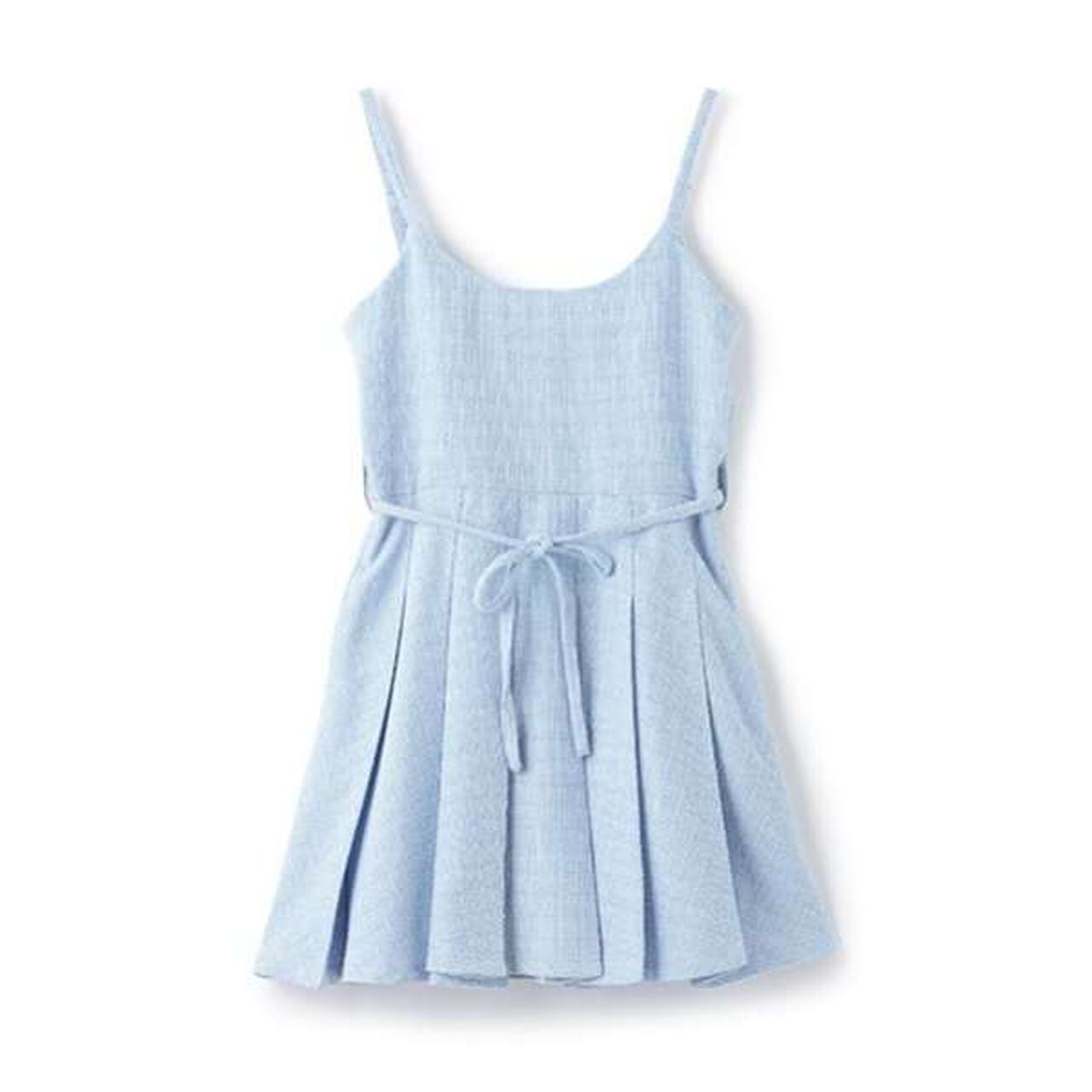 Belted Camisole One-Piece Dress,Sax blue, large image number 0