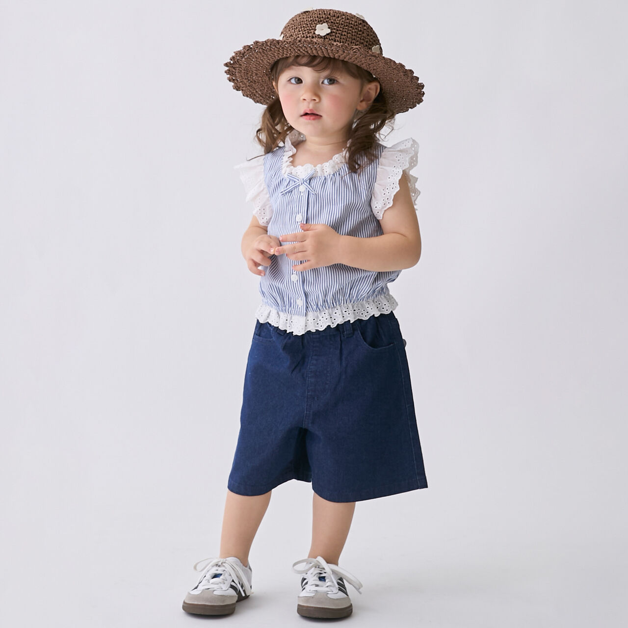 Half Wide Pants,Navy, large image number 0