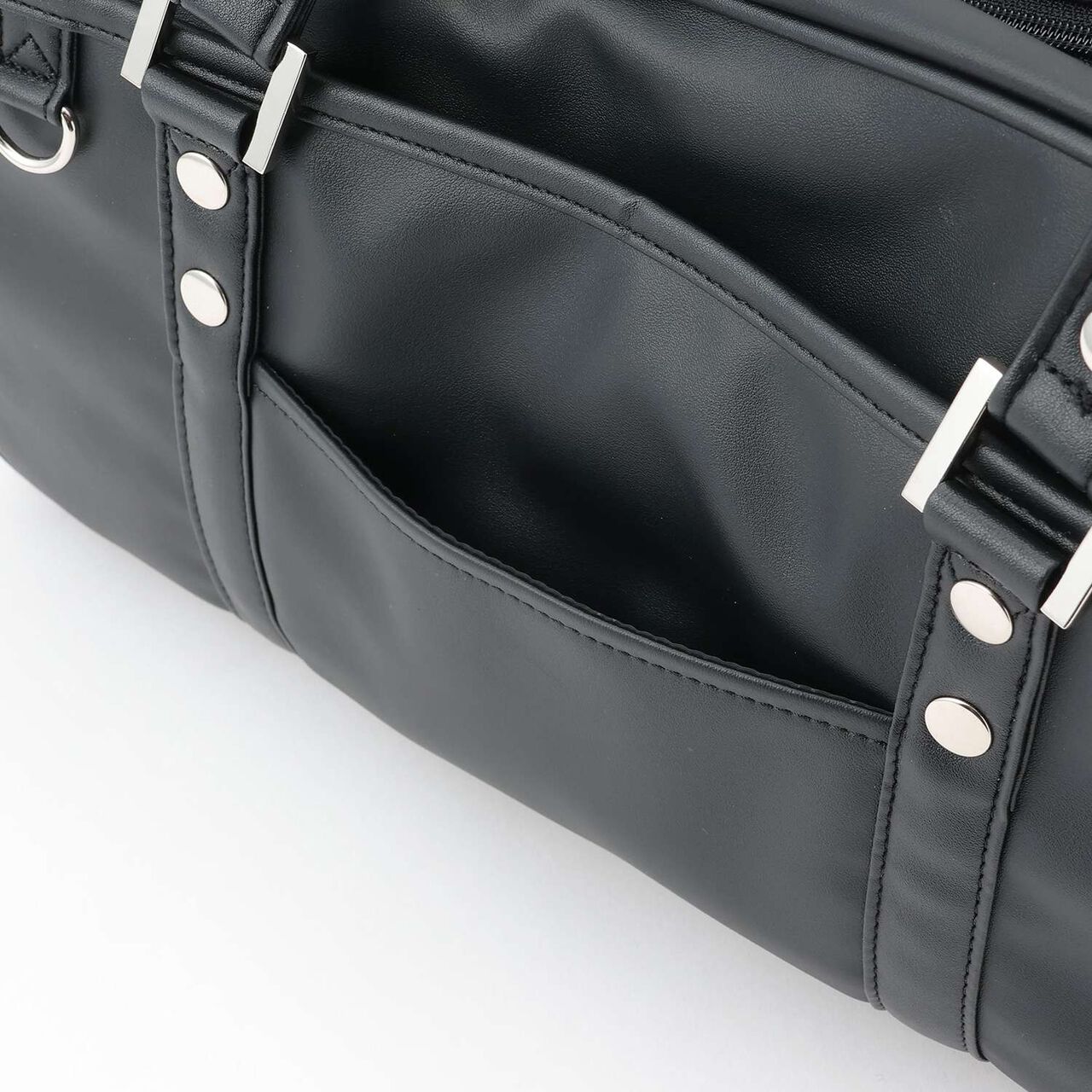 Synthetic Leather School Bag,Black, large image number 8