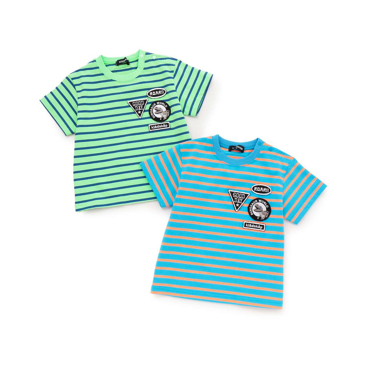 [Popular Item Restocked] [Not Available at Physical Stores] Patch Stripe Pattern Short-Sleeve T-Shirt,Moss green, large image number 7