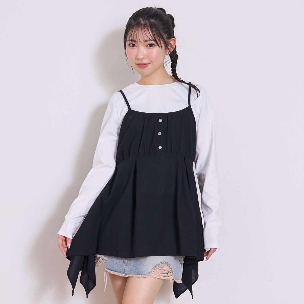 Asymmetrical Tunic Set,Black, large image number 0