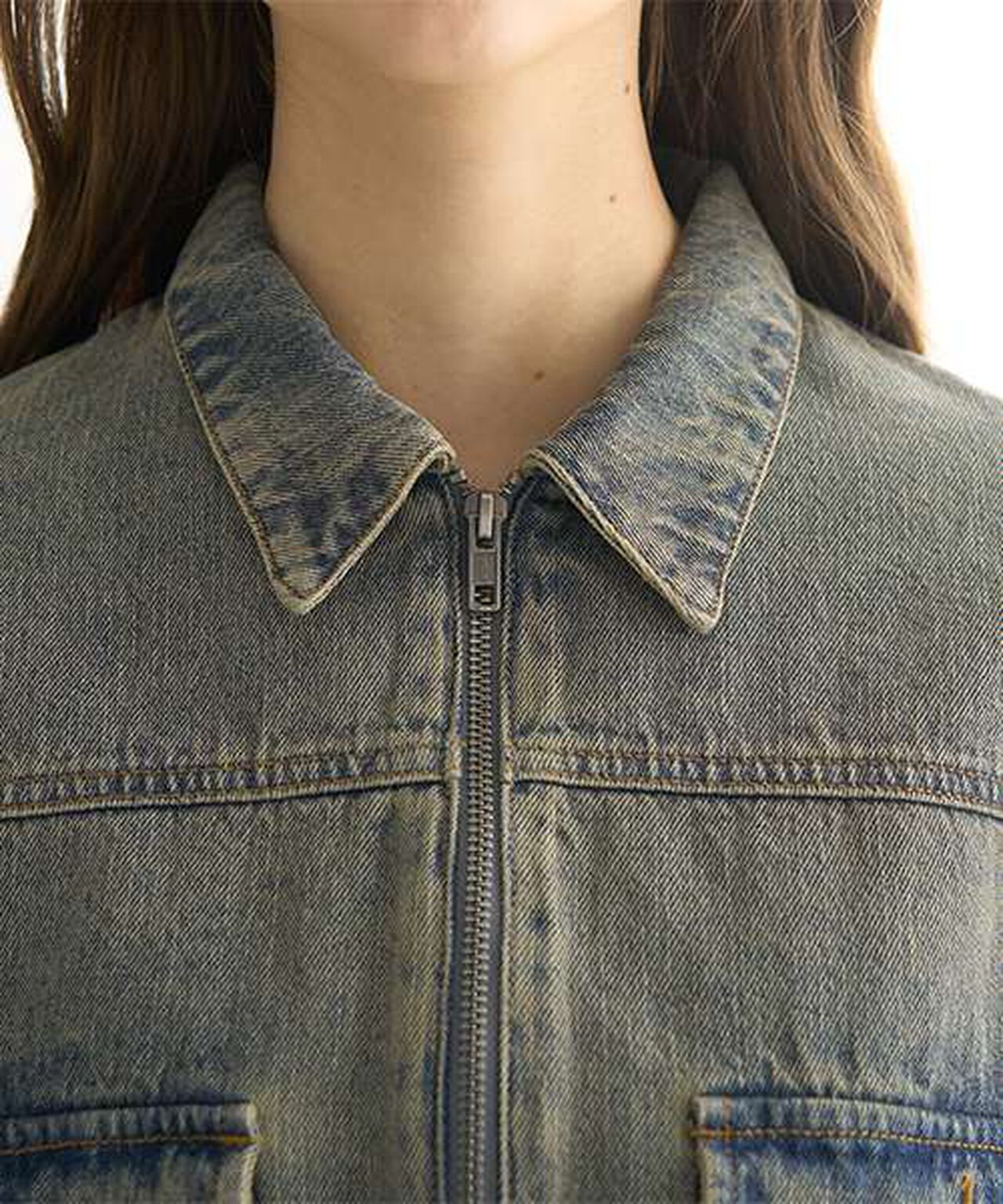 Denim Short Jacket,Gray, large image number 7
