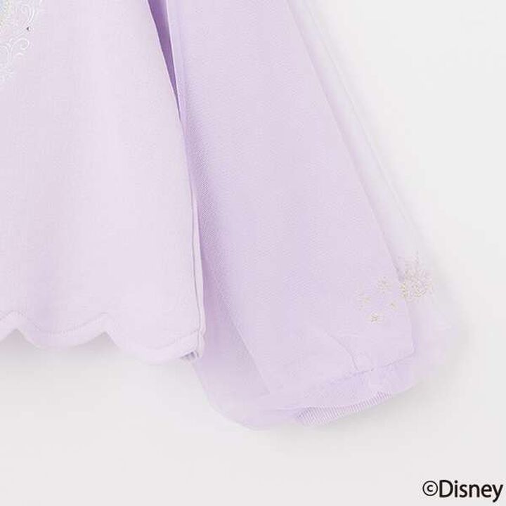 [Frozen] Tulle Sleeve Scallop Trim Sweatshirt,Light blue, medium image number 2