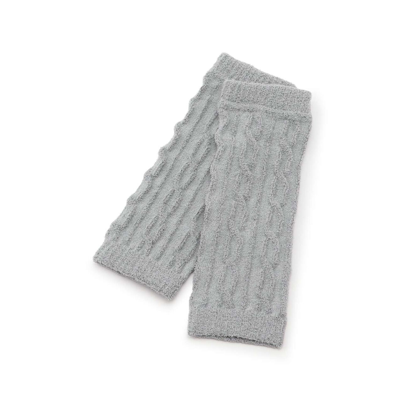 Fluffy Cable Knit Leg Warmers,Top gray, large image number 0