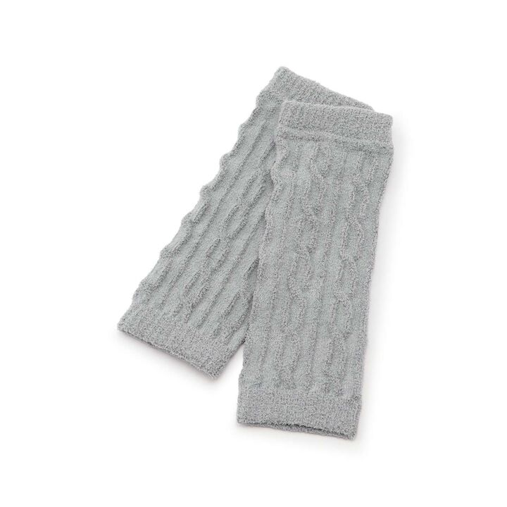 Fluffy Cable Knit Leg Warmers,Top gray, medium image number 0