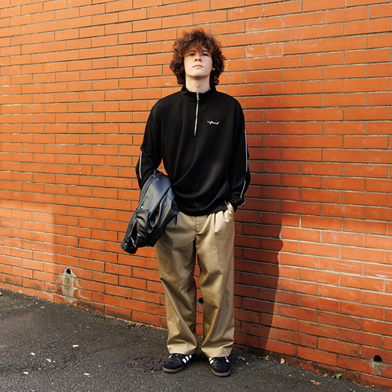 [Warm / Quick-Dry] Double-Knit Half-Zip Pullover,Light gray, large image number 4