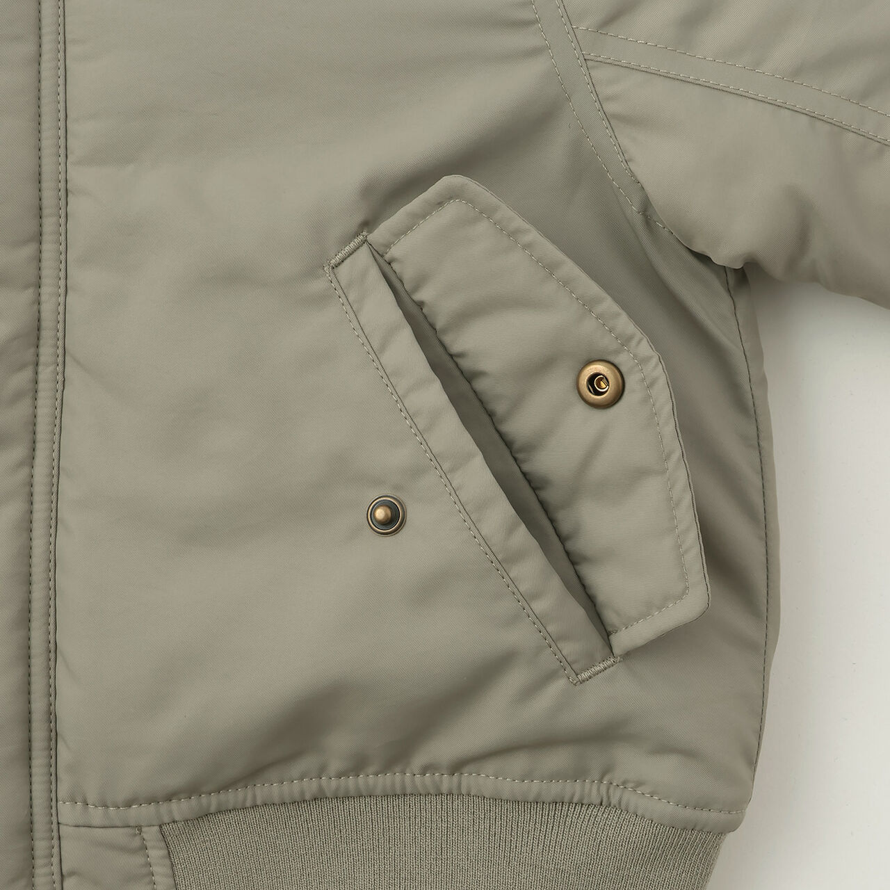 Washable MA1 Style Removable Hood Jacket,Khaki, large image number 20