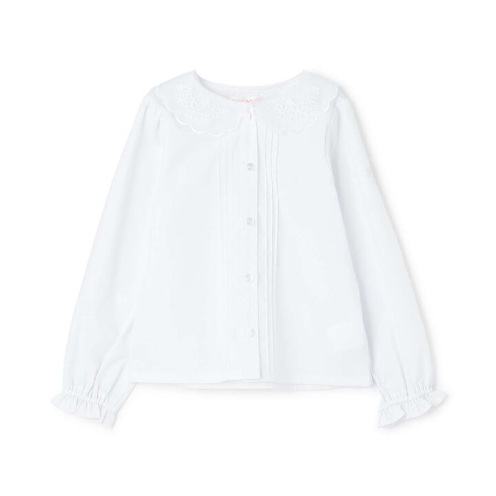Scallop Trim Collar Blouse,, medium