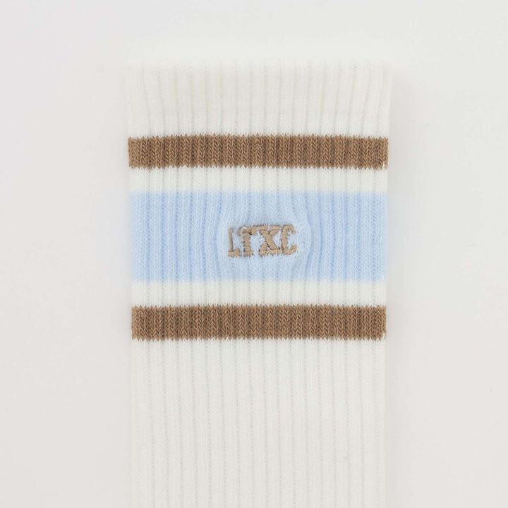 [LTXC] Multi-Stripe Mid-Calf Socks,Black, medium image number 1