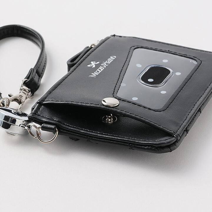 Ribbon &times; Sparkling Rhinestone Card Holder,Black, medium image number 7