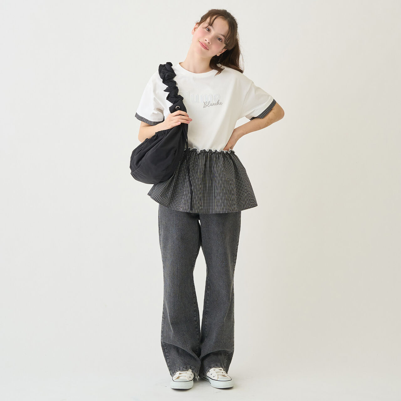 Gathered Shoulder,Black, large image number 13