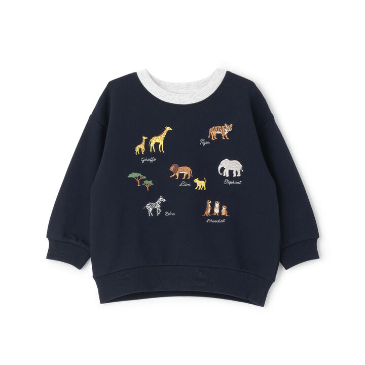 Animal Embroidery Sweatshirt,Cream, medium image number 6
