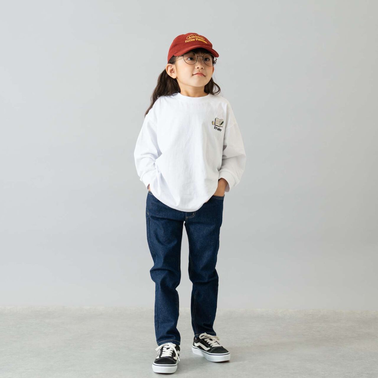 Denim Slim Straight Pants,Gray, large image number 1