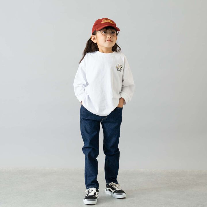 Denim Slim Straight Pants,Gray, medium image number 1