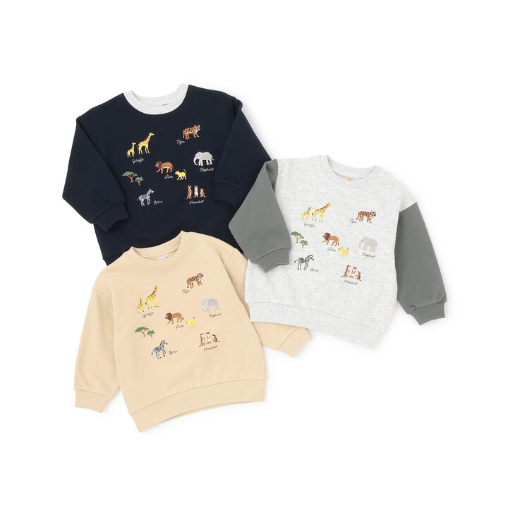 Animal Embroidery Sweatshirt,Cream, medium image number 16