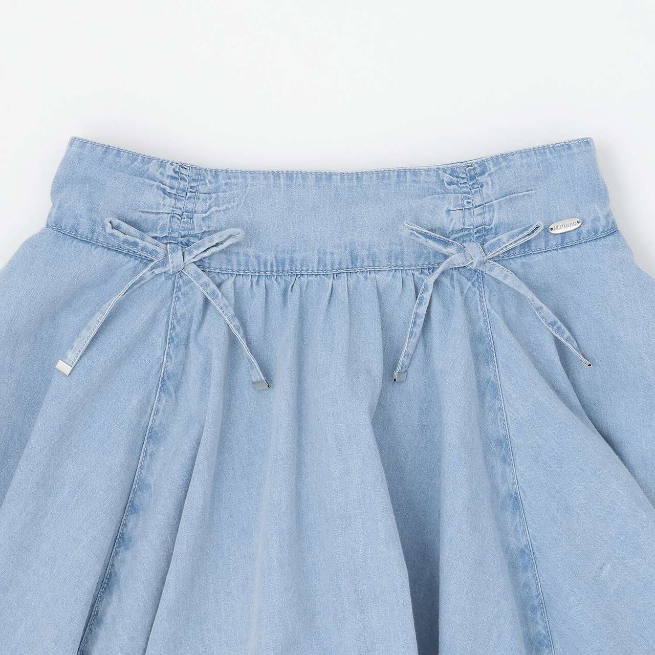 Assorted Material Irregular Hem Skirt with Shorts,Light blue, large image number 2