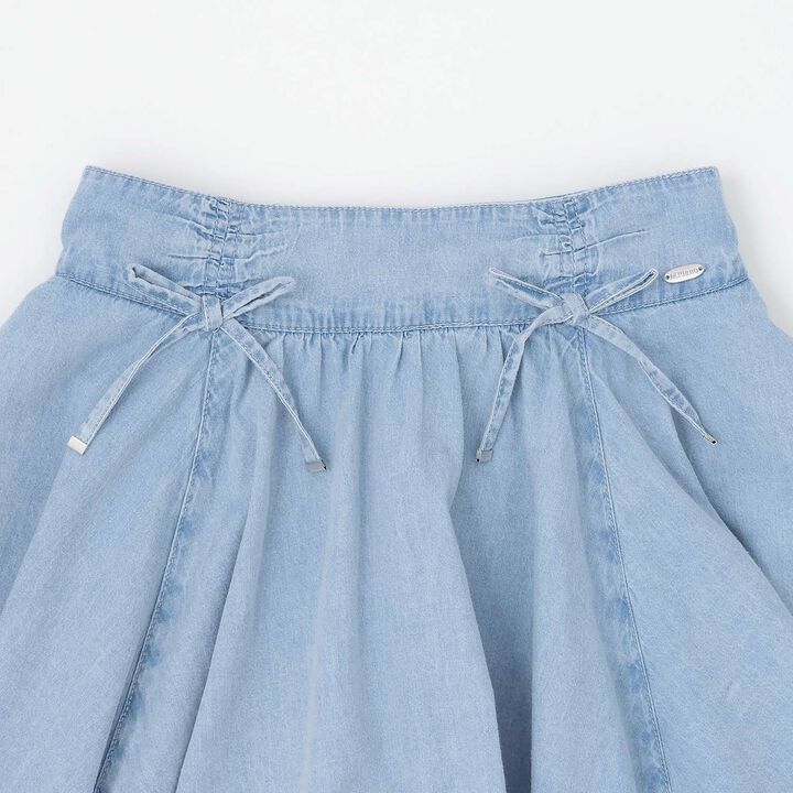 Assorted Material Irregular Hem Skirt with Shorts,Light blue, medium image number 2