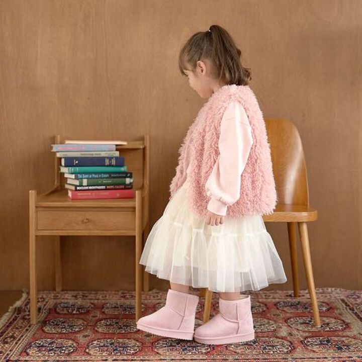 Tiered Tulle Skirt with Ribbon,Black, medium image number 3