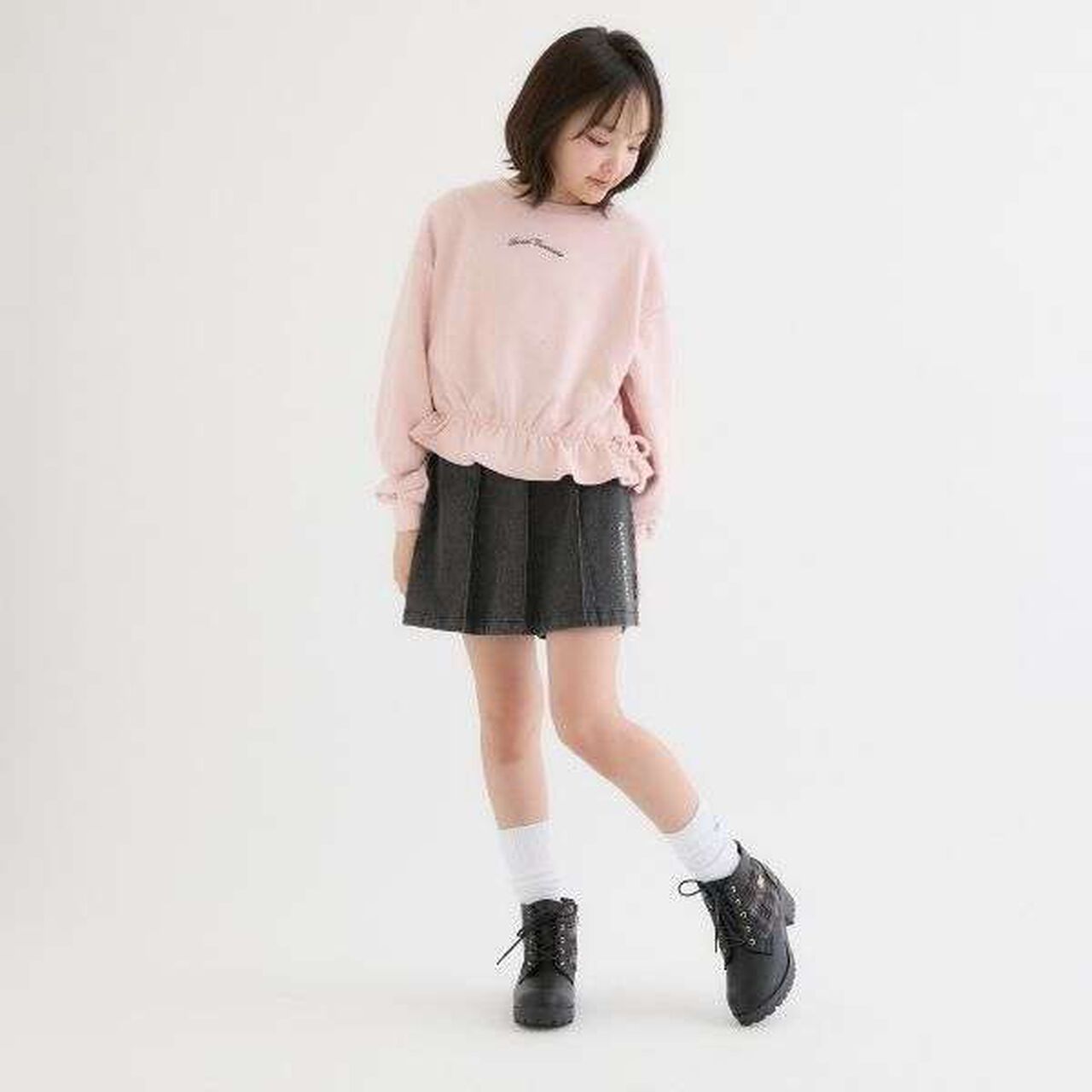 Checkered Short Boots,Black, large image number 2