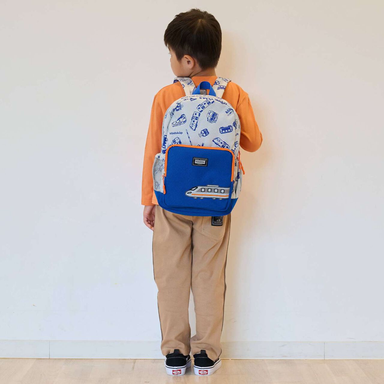 Train Appliqué All-Over Pattern Backpack,Gray, large image number 17