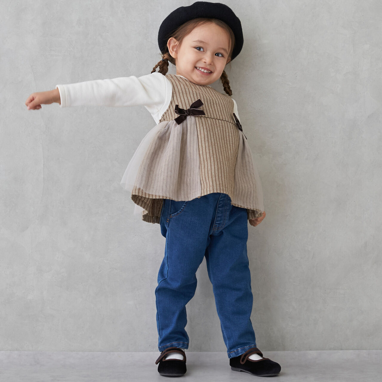 Wool Lined Denim Barrel Pants,Sax blue, large image number 4