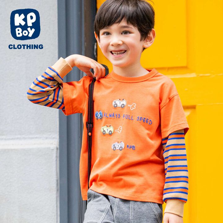 Car Appliqué Layered Long-Sleeve T-Shirt,, medium