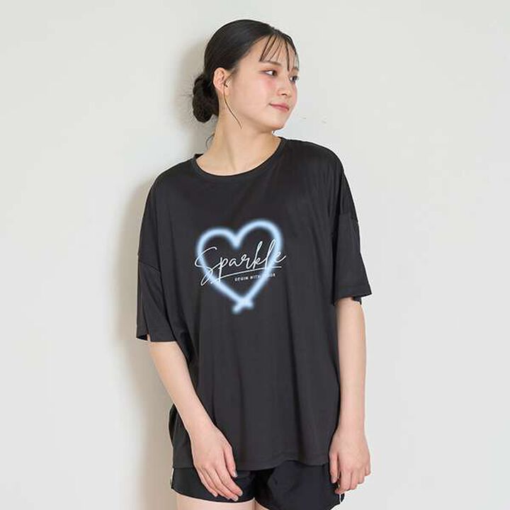 [SWIM] Spray Print Rash T-Shirt,Black, medium image number 0