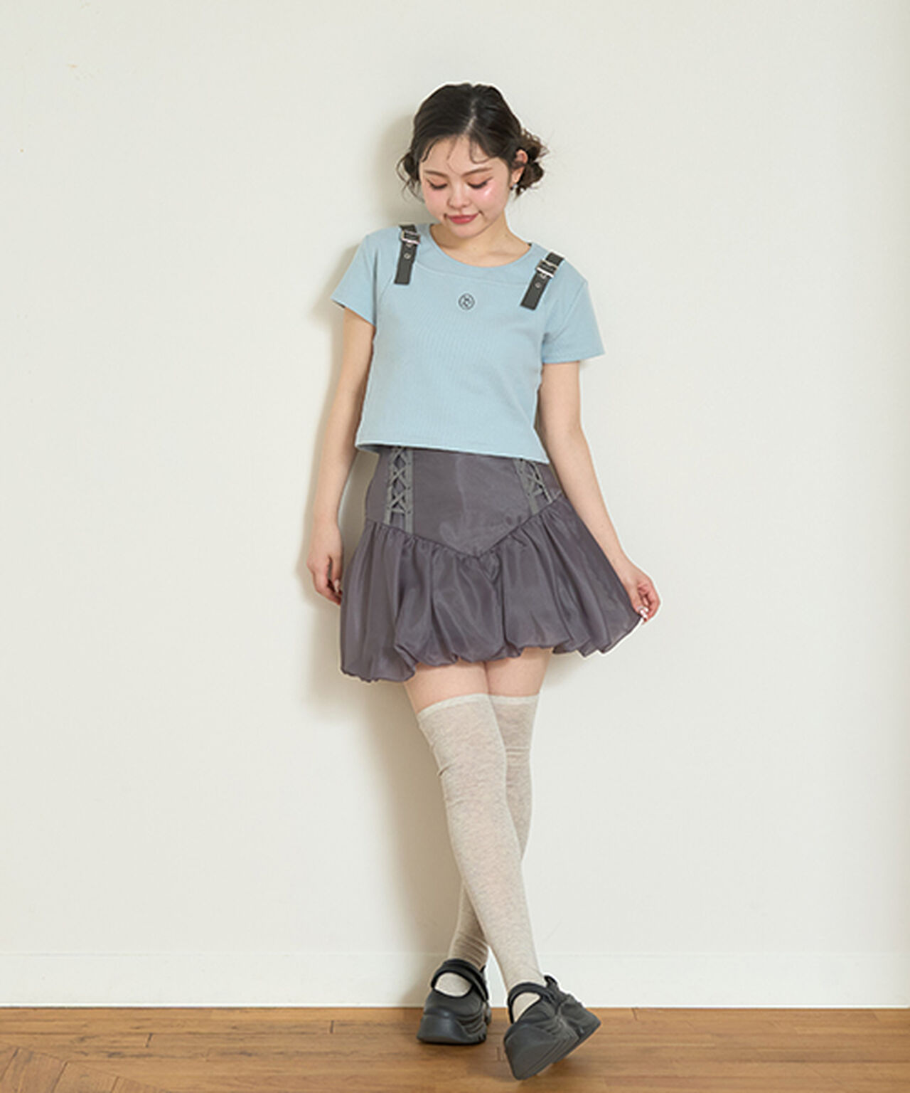 Sheer Balloon Skirt,Off white, large image number 1