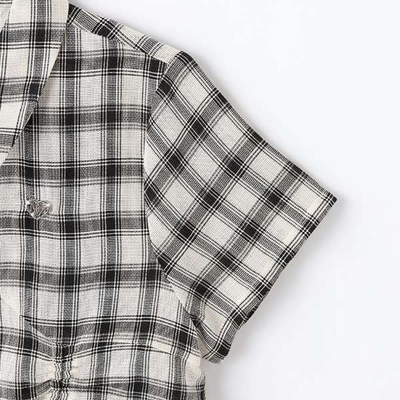 Assorted Material Ruffled Ribbon Shirt & Camisole Set,Black, large image number 9