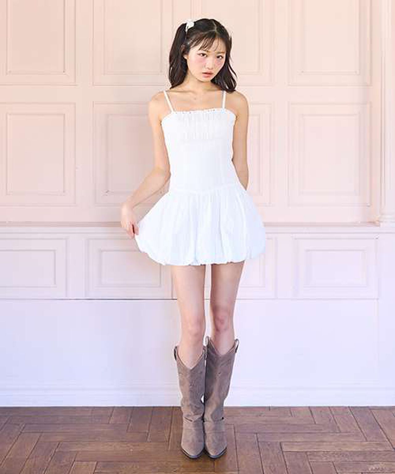 Balloon Mini Camisole Dress,Off white, large image number 0