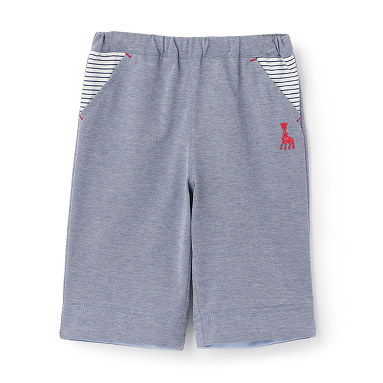 Denim-Style Half Pants,Navy, large image number 0