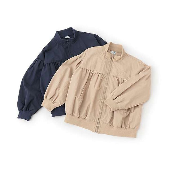 Light Gathered Bomber Jacket,Beige, medium image number 2