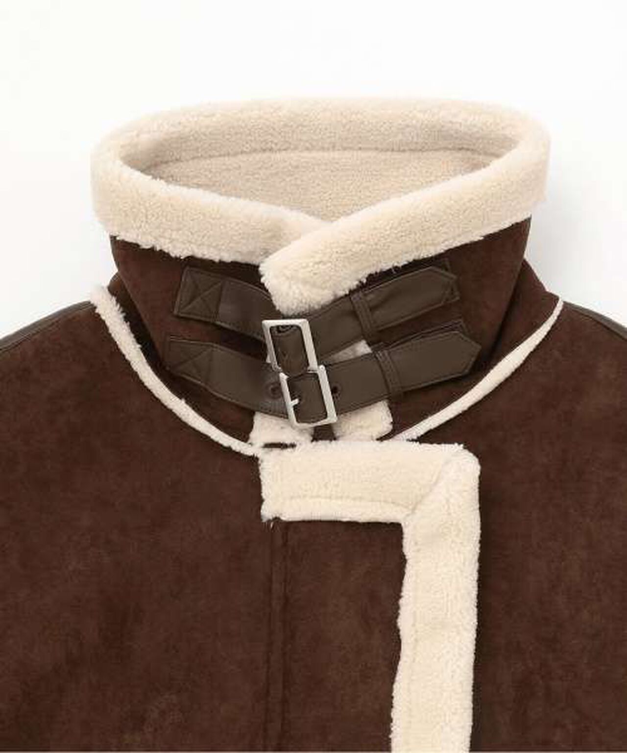 Mouton Jacket [Korean Fashion],Brown, large image number 5