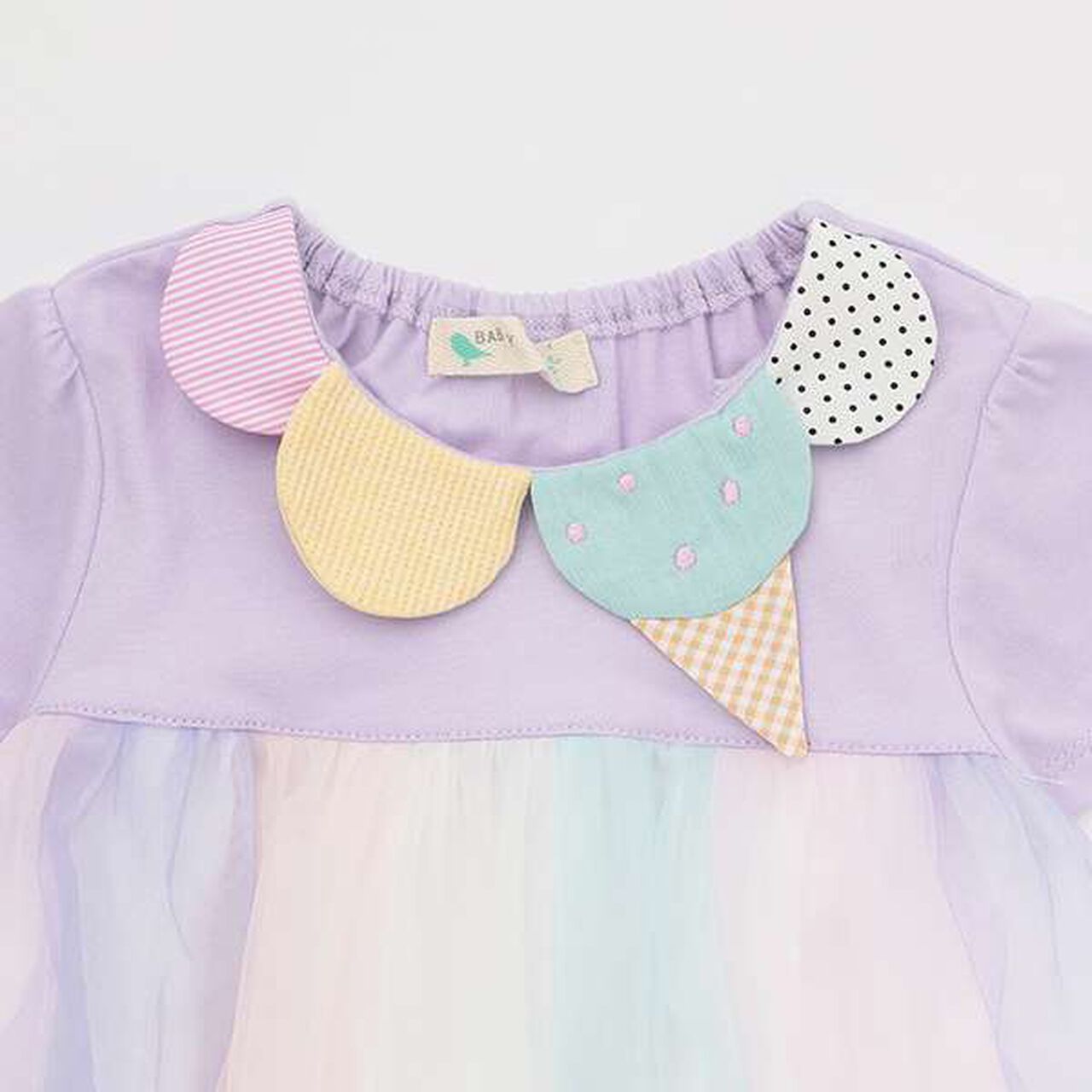 Ice Collar Tulle Tunic,Lavender, large image number 2