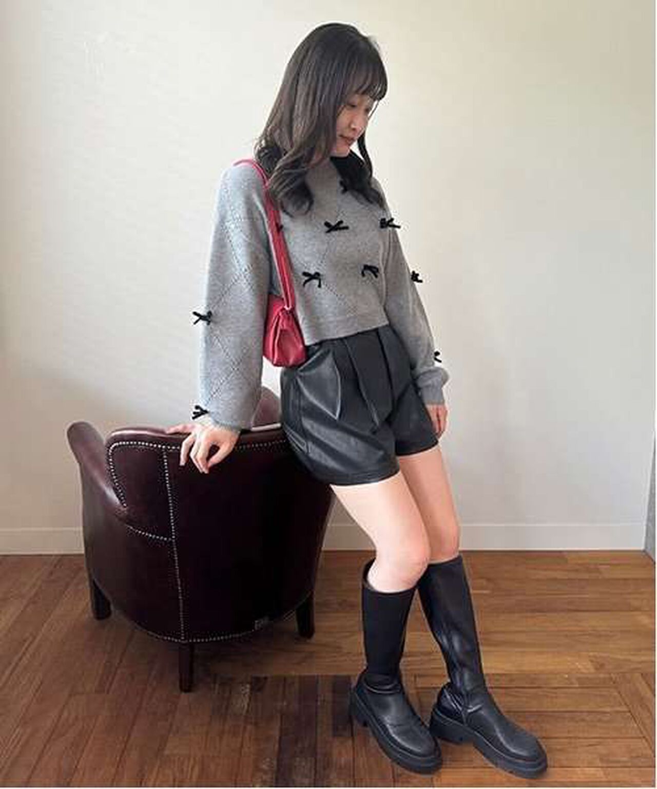 Faux Leather Shorts,Black, large image number 4