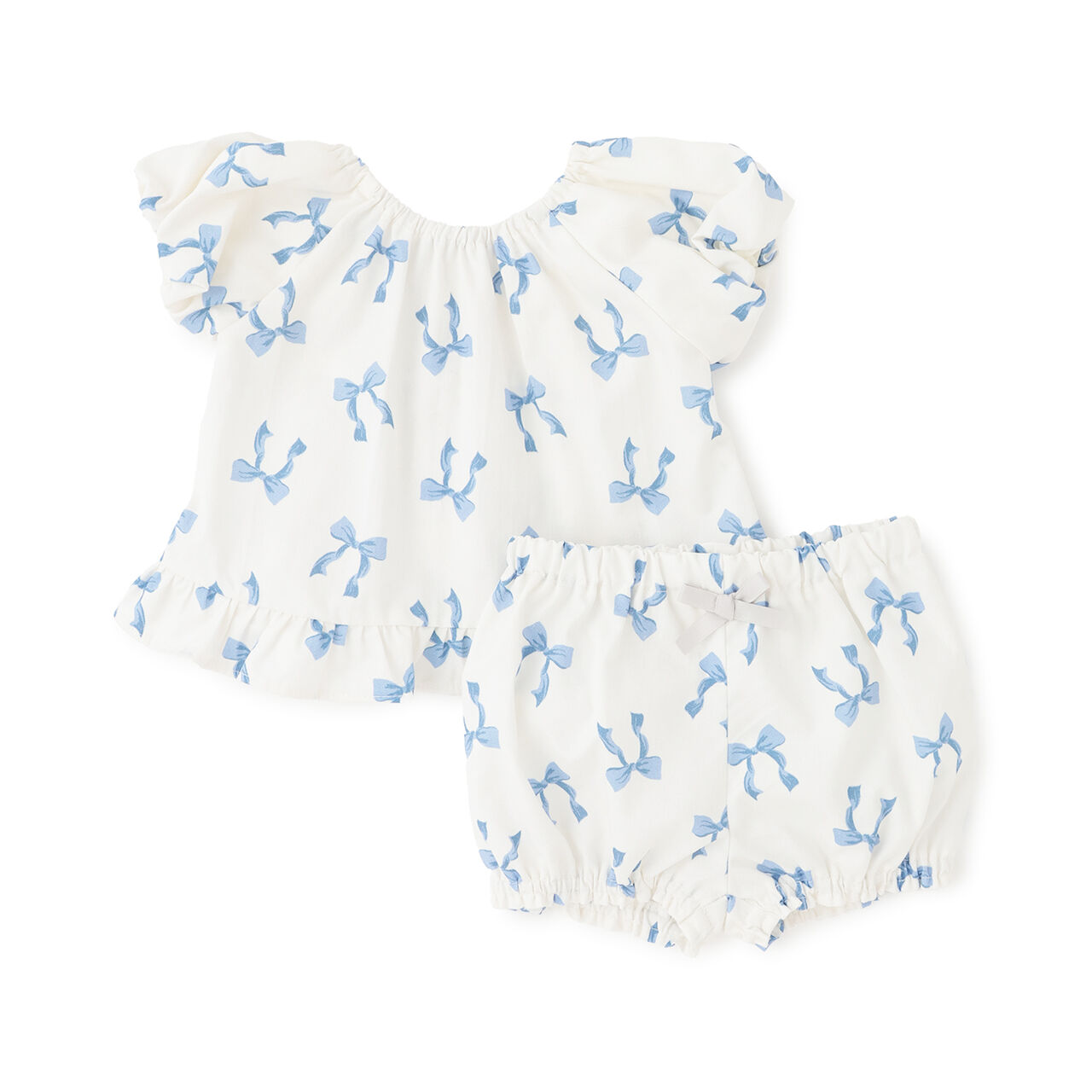 Link Ribbon All-Over Pattern Outfit Set,Blue, large image number 5